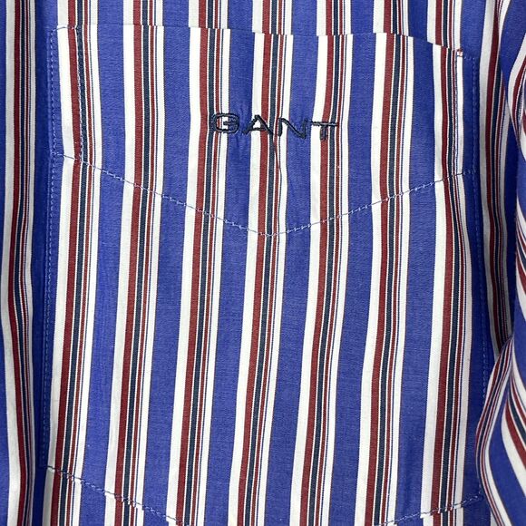 Gant Noble Poplin Casual Fit Striped Button Down Shirt Men's Size 3X - Picture 6 of 10